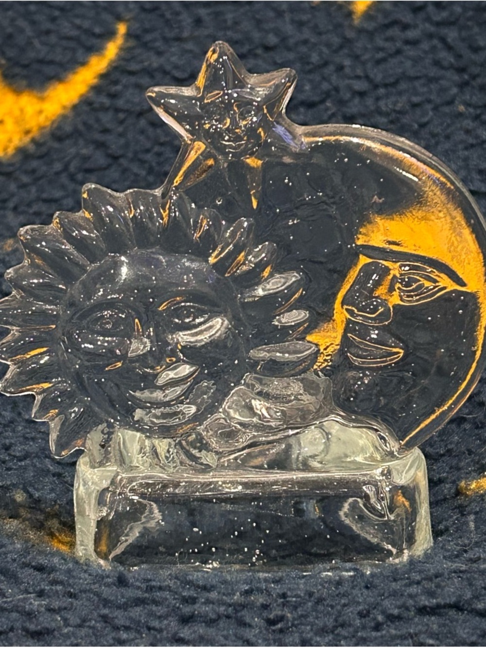Rare VTG 90s Celestial Sun Moon Star Candle Holder Tea Light Whimsigoth Decor
